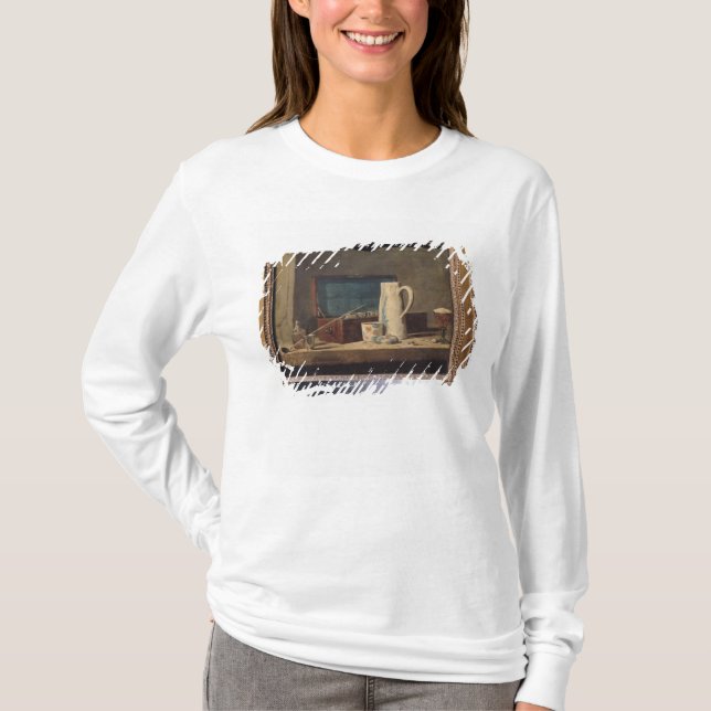 Stilleben av rör och ett dricka exponeringsglas t-shirt (Framsida)