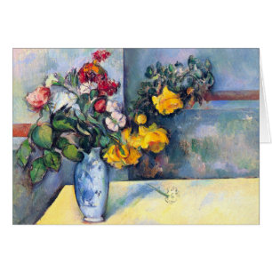 Stilleben Blommor i en vas av Paul Cezanne Hälsningskort