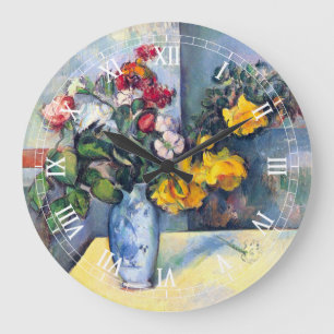 Stilleben Blommor i en vas av Paul Cezanne Stor Klocka