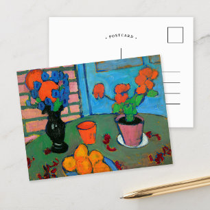 Stilleben blommor och apelsiner   av Jawlensky Vykort