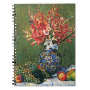 Stilleben blommor och frukt av Pierre Renoir Anteckningsbok Med Spiral