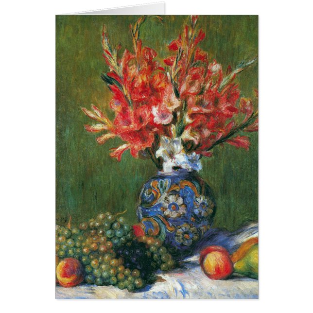 Stilleben blommor och frukt av Pierre Renoir Hälsningskort (Framsidan)