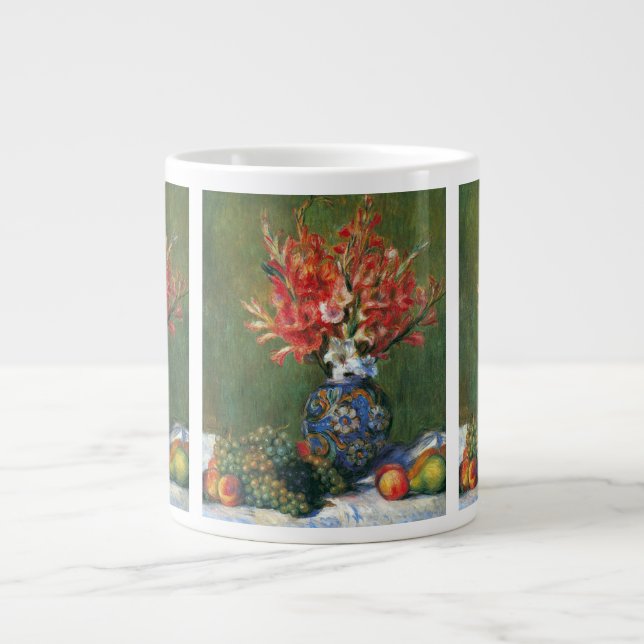 Stilleben blommor och frukt av Pierre Renoir Jumbo Mugg (Framsidan)
