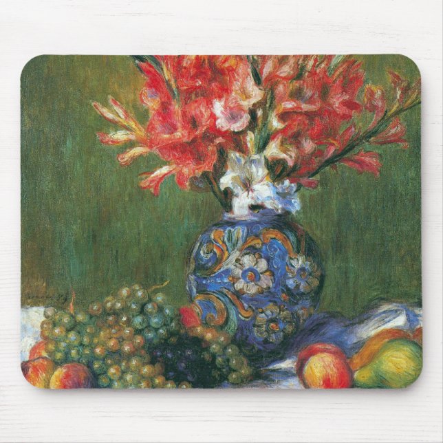 Stilleben blommor och frukt av Pierre Renoir Musmatta (Framsidan)
