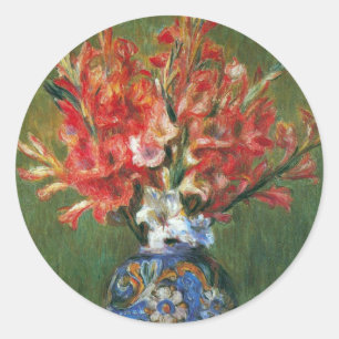 Stilleben blommor och frukt av Pierre Renoir Runt Klistermärke
