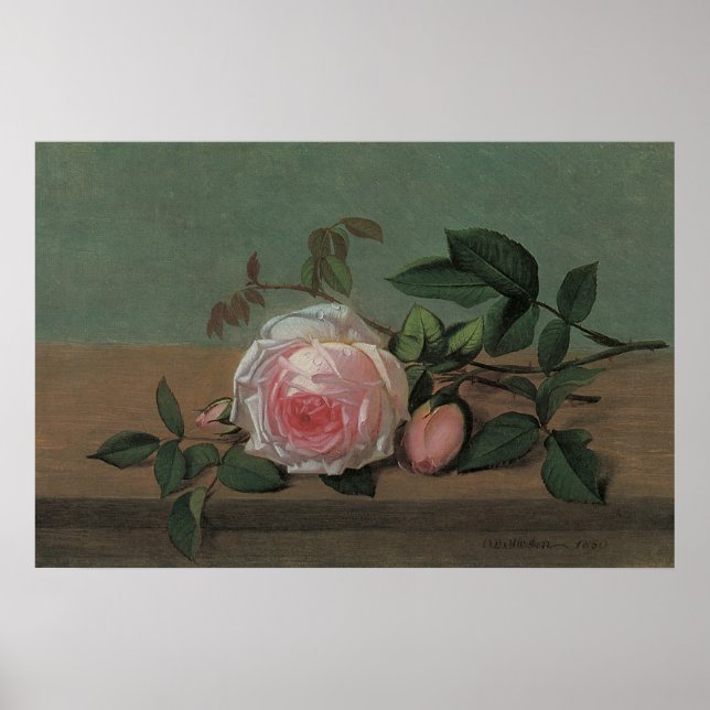 Stilleben Blommor på en avsats av Otto Ottesen Poster (Framsidan)