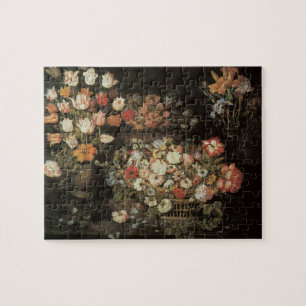 Stilleben blommor, Vintage Floral Baroque Pussel