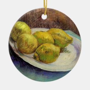 Stilleben Citroner på en tallrik av Vincent van Go Julgransprydnad Keramik
