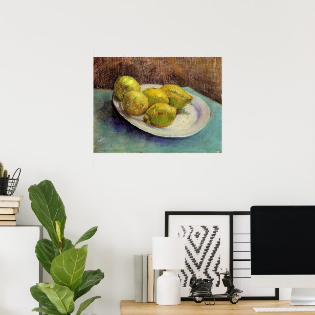 Stilleben Citroner på en tallrik av Vincent van Go Poster (Hemmakontoret)
