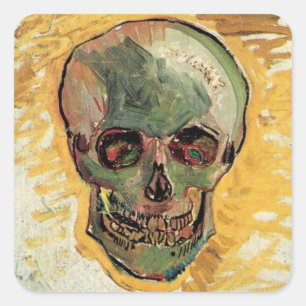 Stilleben Dödskalle av Vincent van Gogh Fyrkantigt Klistermärke