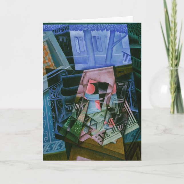 Stilleben framför ett öppet fönster av Juan Gris Kort (Framsida)