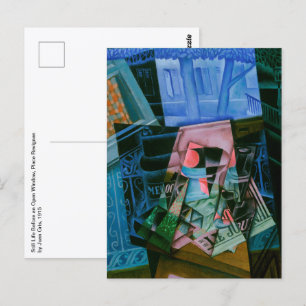 Stilleben framför ett öppet fönster av Juan Gris Vykort
