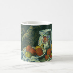Stilleben, gardin och kanna av Paul Cezanne Kaffemugg