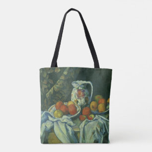 Stilleben, gardin och kanna av Paul Cezanne Tygkasse