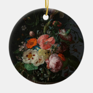 Stilleben i gammal holländsk stil av Rachel Ruysch Julgransprydnad Keramik