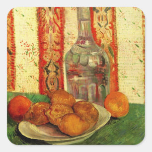 Stilleben Karaff och citroner av Vincent van Gogh Fyrkantigt Klistermärke