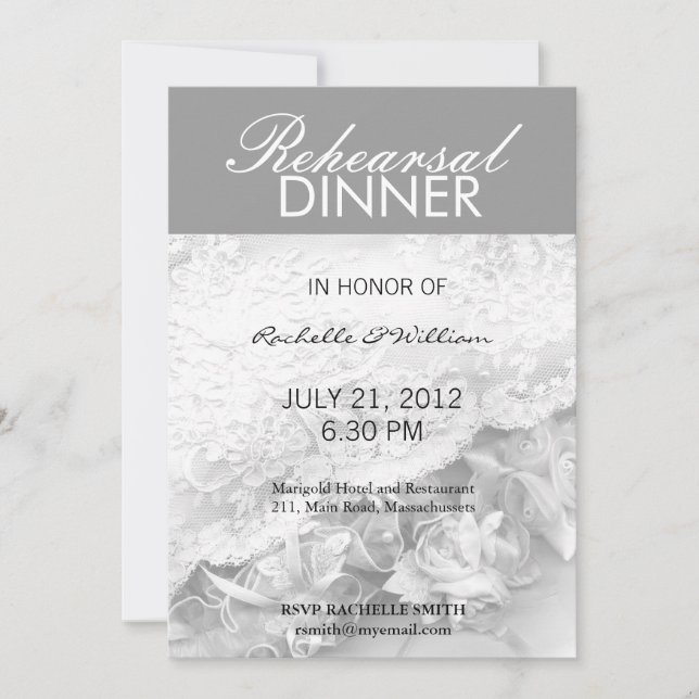 Stilleben Kol Rehearsal Middagskort Inbjudningar (Framsida)