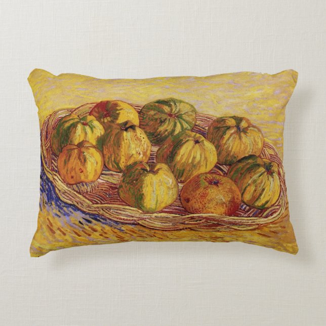 Stilleben, korg med äpplen av Vincent van Gogh Prydnadskudde (Framsidan)