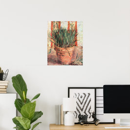 Stilleben Krukväxt med Gräslök av Vincent van Gogh Poster