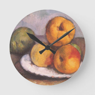 Stilleben Kvintus, Äpplen, Päron av Paul Cezanne Rund Klocka