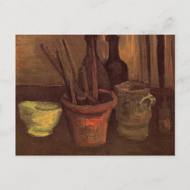 Stilleben Målarpenslar i kruka av Vincent van Gogh Vykort (Framsida)