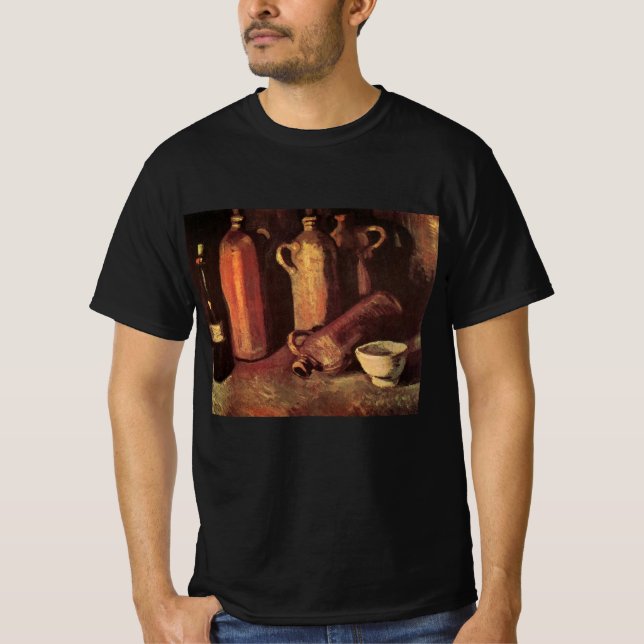 Stilleben med 4 flaskor av Vincent van Gogh T Shirt (Framsida)