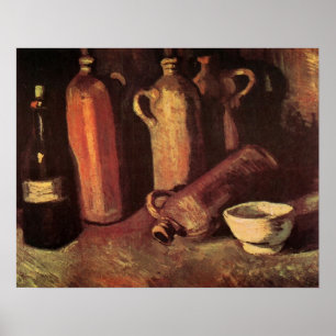 Stilleben med 4 stentorkar av Vincent van Gogh Poster