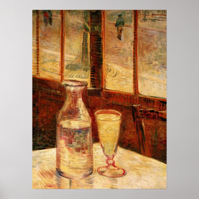 Stilleben med Absint av Vincent van Gogh Poster (Framsidan)