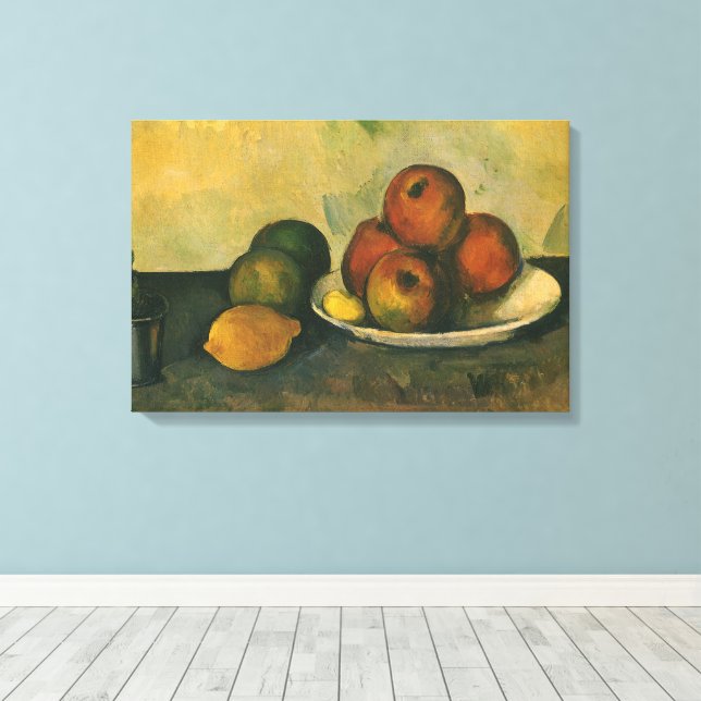 Stilleben med äpplen av Paul Cezanne Canvastryck (Insitu (trägolv))