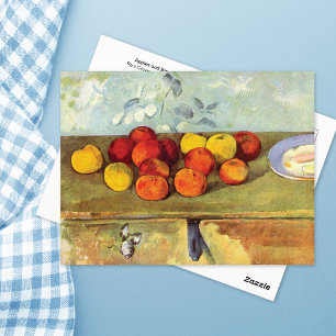 Stilleben med äpplen och kakor av Paul Cezanne Vykort