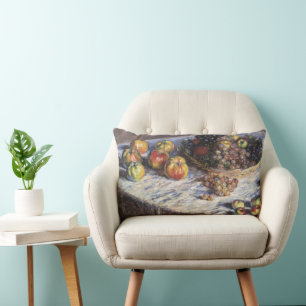 Stilleben med äpplen och vindruvor av Claude Monet Lumbarkudde