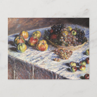 Stilleben med äpplen och vindruvor av Claude Monet Vykort