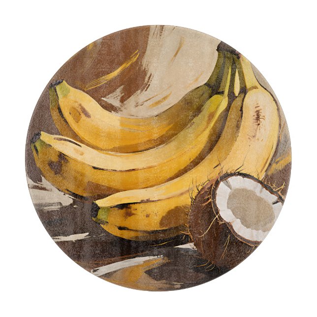 Stilleben med bananer och kokosnöt (Framsidan)