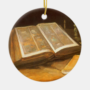 Stilleben med Bibel av Vincent van Gogh Julgransprydnad Keramik