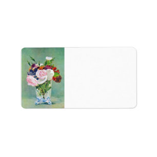 Stilleben med blommor av Edouard Manet Adressetikett