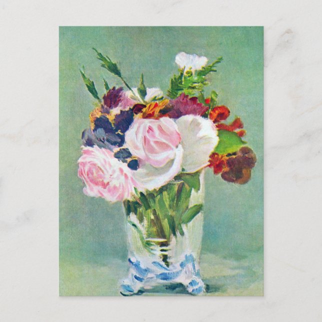Stilleben med blommor av Manet Vykort (Framsida)