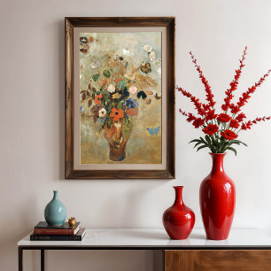 Stilleben med blommor av Odilon Redon. Poster
