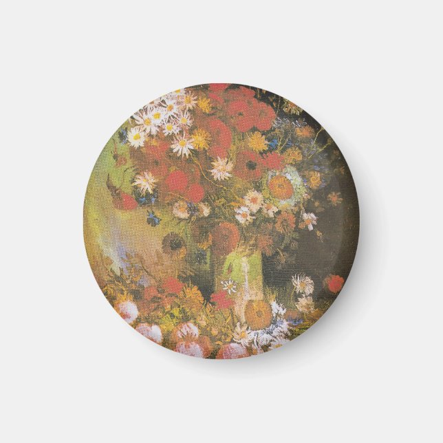 Stilleben med blommor av Van Gogh, röda vallmo och Magnet (Framsidan)