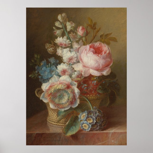 Stilleben med blommor – Cornelis van Spaendonck Poster (Framsidan)