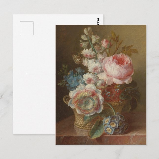 Stilleben med blommor – Cornelis van Spaendonck Vykort (Fram/baksida)