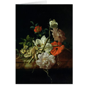 Stilleben med blommor hälsningskort