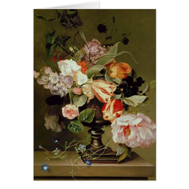 Stilleben med blommor hälsningskort (Framsidan)