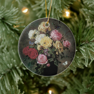 Stilleben med blommor i vas av Olaf Hermansen Julgransprydnad Keramik