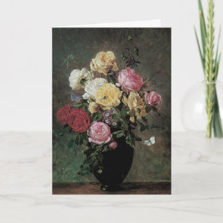 Stilleben med blommor i vas av Olaf Hermansen Kort