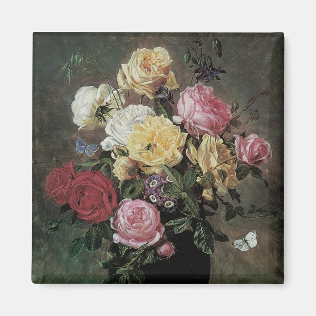 Stilleben med blommor i vas av Olaf Hermansen Magnet (Framsidan)