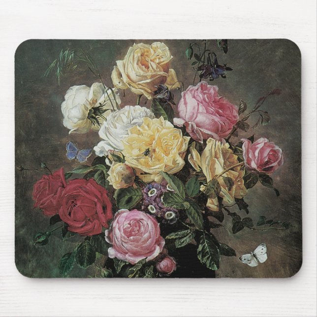 Stilleben med blommor i vas av Olaf Hermansen Musmatta (Framsidan)