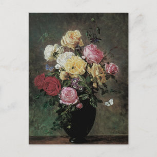 Stilleben med blommor i vas av Olaf Hermansen Vykort