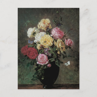 Stilleben med blommor i vas av Olaf Hermansen Vykort