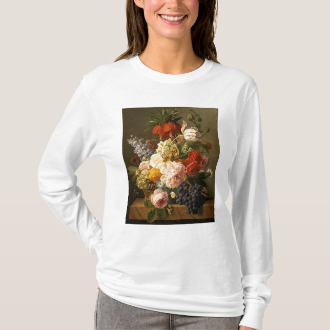 Stilleben med blommor och frukt, 1827 tröja (Framsida)