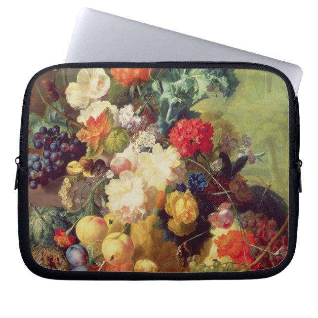 Stilleben med blommor och frukt laptop sleeve (Framsidan)